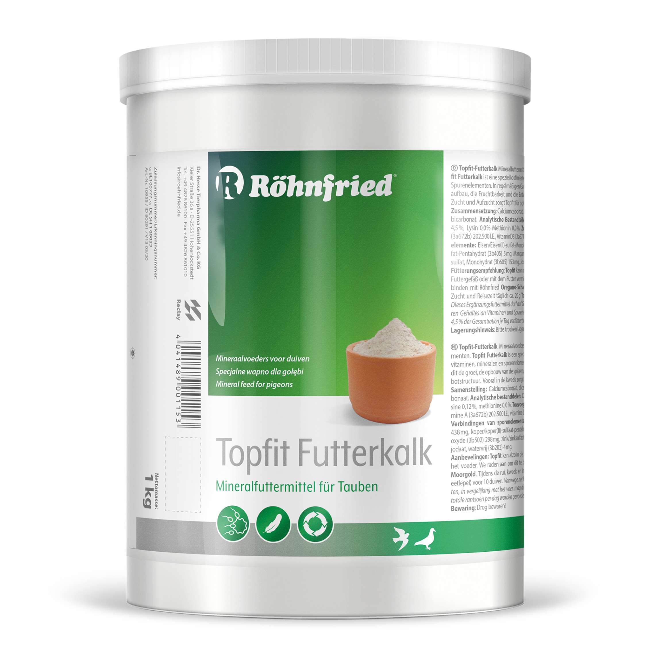 Röhnfried Topfit Spezial-Futterkalk 1kg